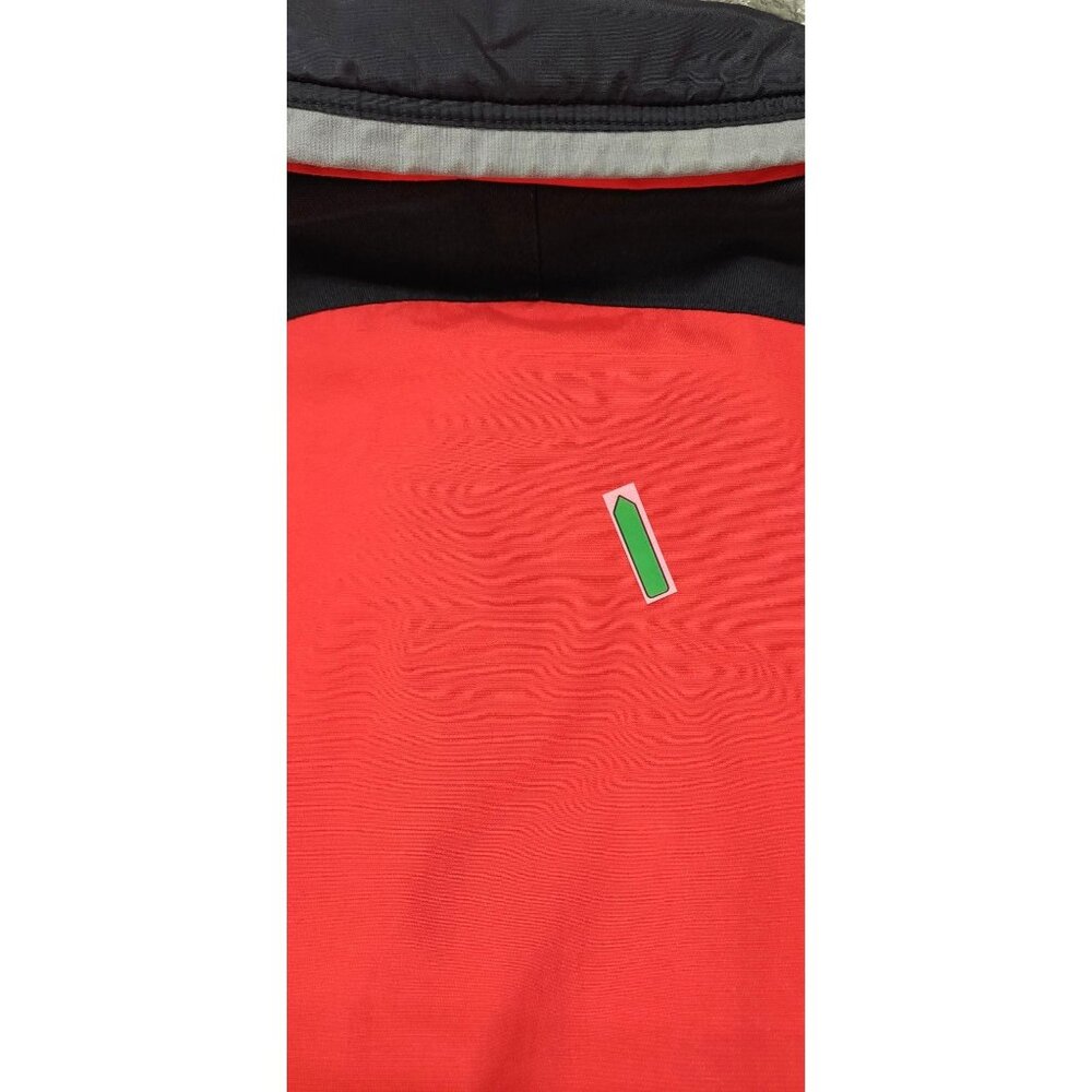 Vintage Columbia Men XL Red Black Gray Jacket Zip Snap Toggle Hem Windbreaker - Picture 11 of 13